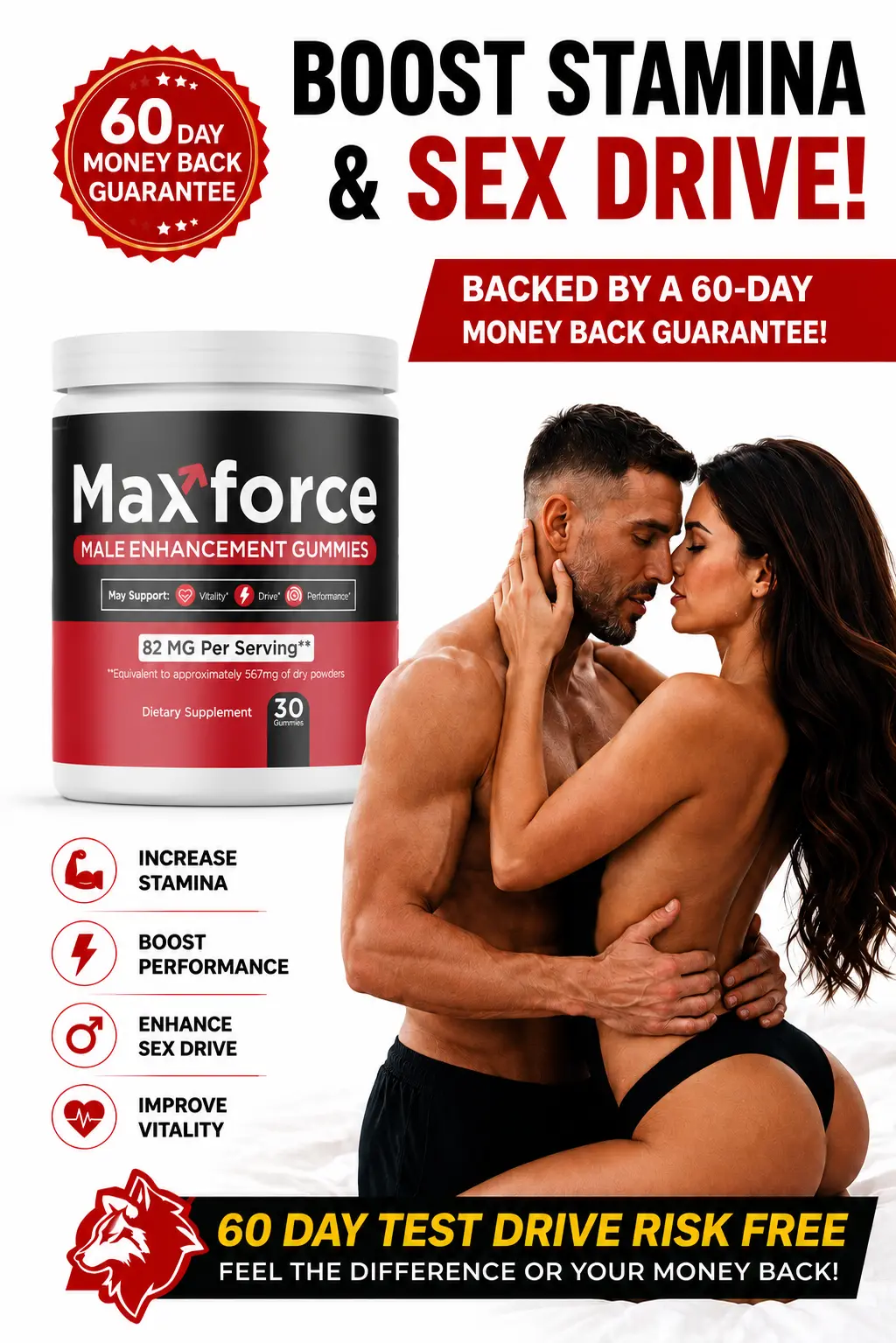 MaxForce Official Strength & Stamina Supplement Bottle